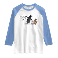 Baby Monkey Punch Viral Trend Raglan Shirt Hold On