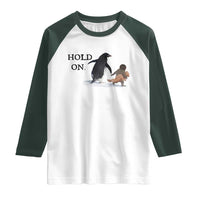 Baby Monkey Punch Viral Trend Raglan Shirt Hold On