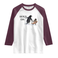 Baby Monkey Punch Viral Trend Raglan Shirt Hold On