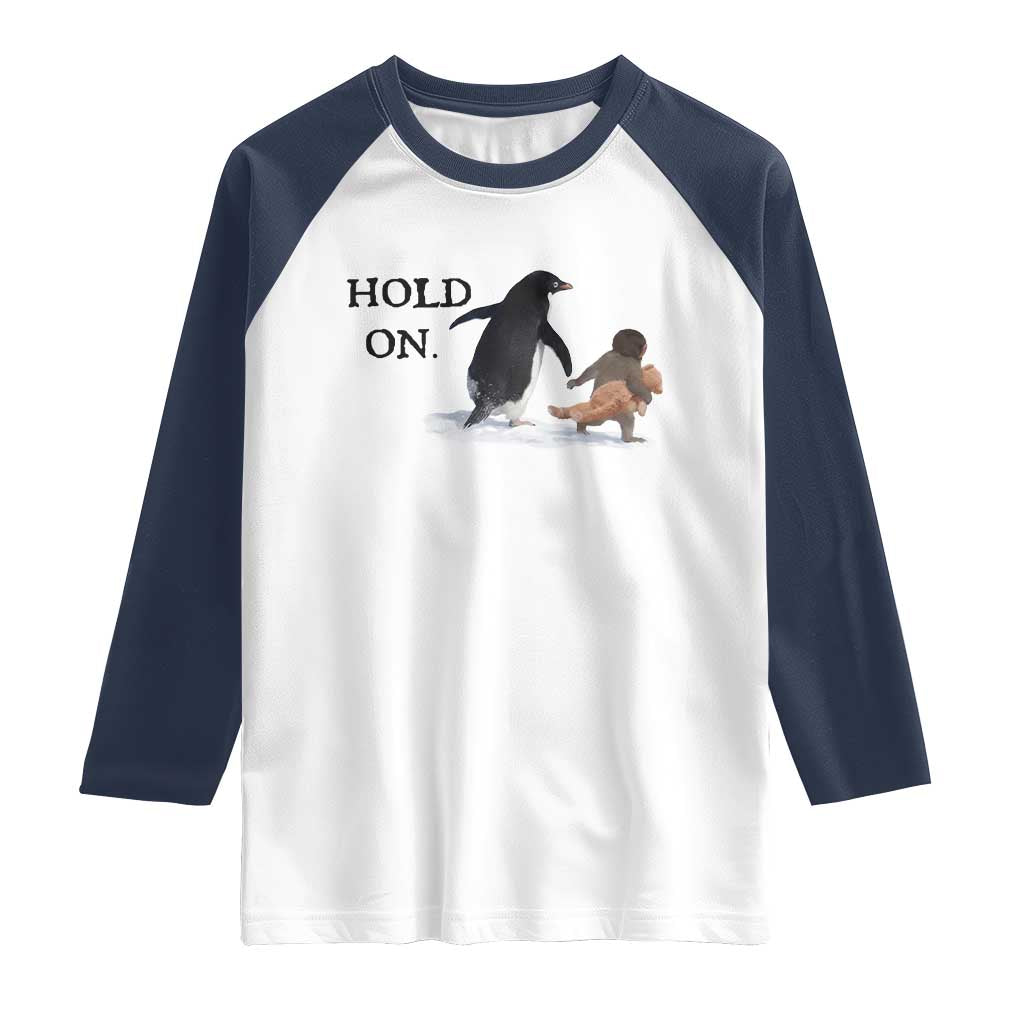 Baby Monkey Punch Viral Trend Raglan Shirt Hold On