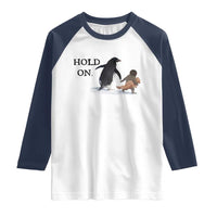 Baby Monkey Punch Viral Trend Raglan Shirt Hold On