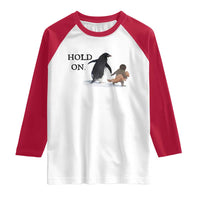 Baby Monkey Punch Viral Trend Raglan Shirt Hold On