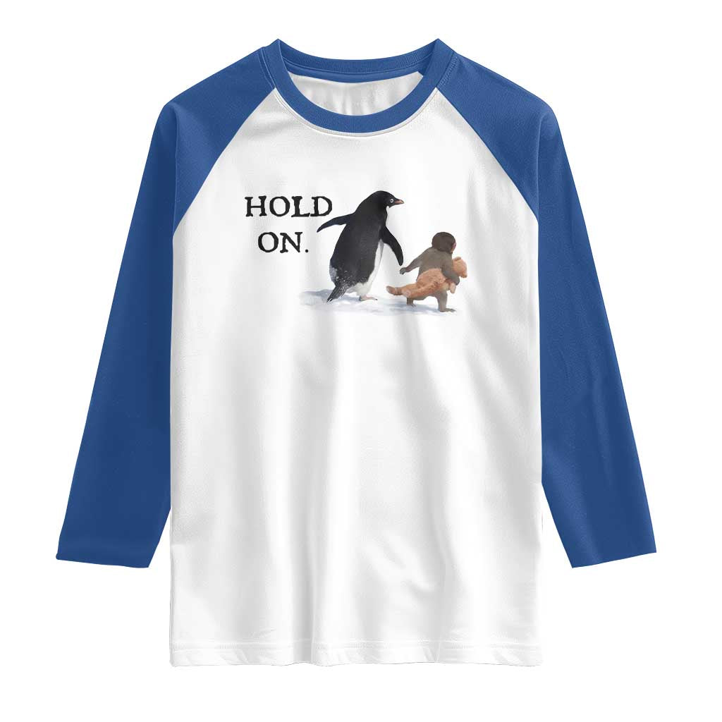 Baby Monkey Punch Viral Trend Raglan Shirt Hold On