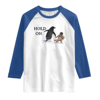 Baby Monkey Punch Viral Trend Raglan Shirt Hold On