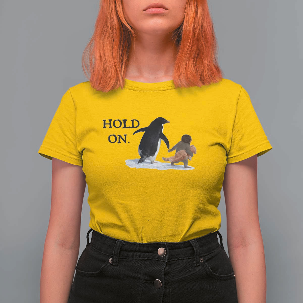 Baby Monkey Punch Viral Trend T Shirt For Women Hold On