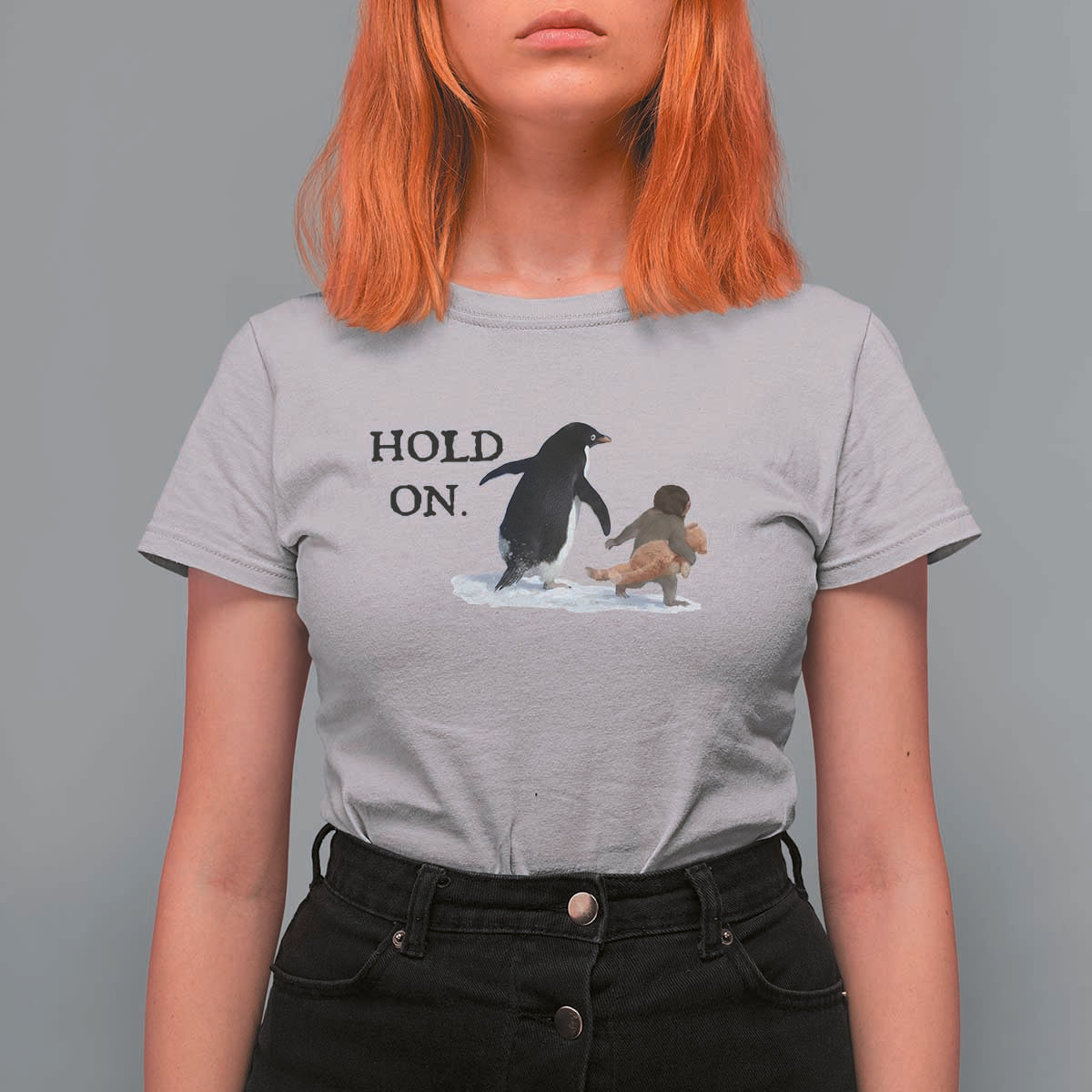 Baby Monkey Punch Viral Trend T Shirt For Women Hold On