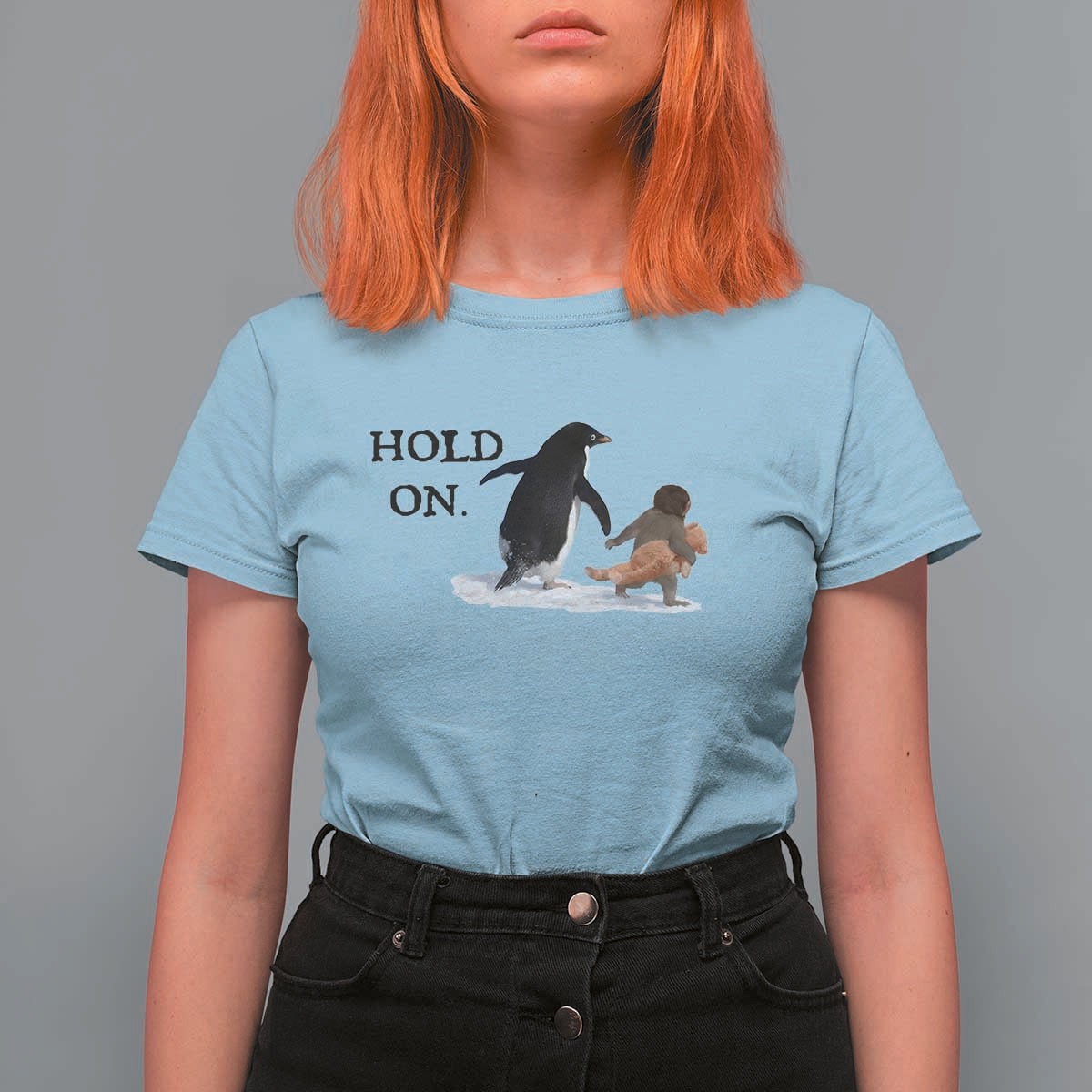 Baby Monkey Punch Viral Trend T Shirt For Women Hold On