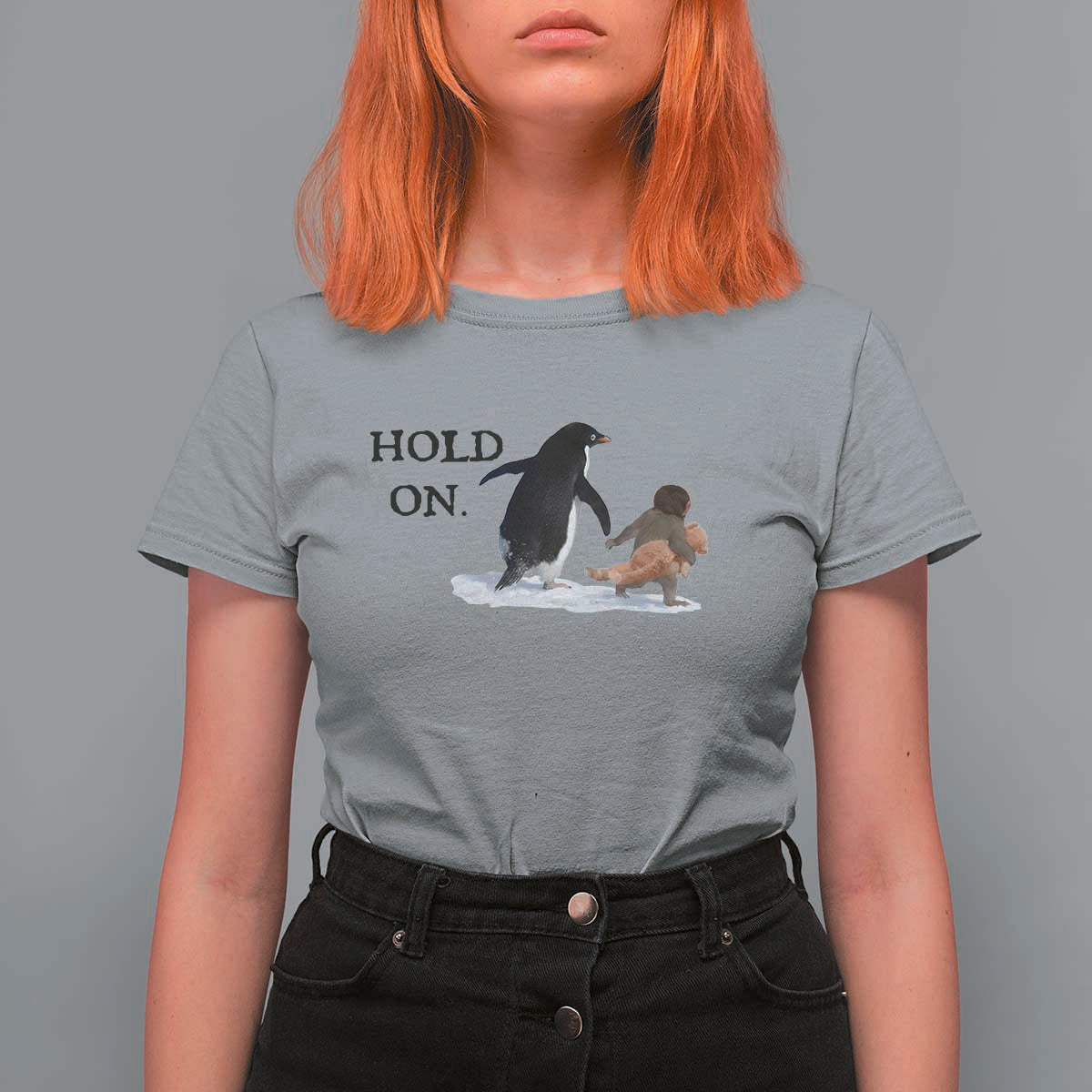 Baby Monkey Punch Viral Trend T Shirt For Women Hold On