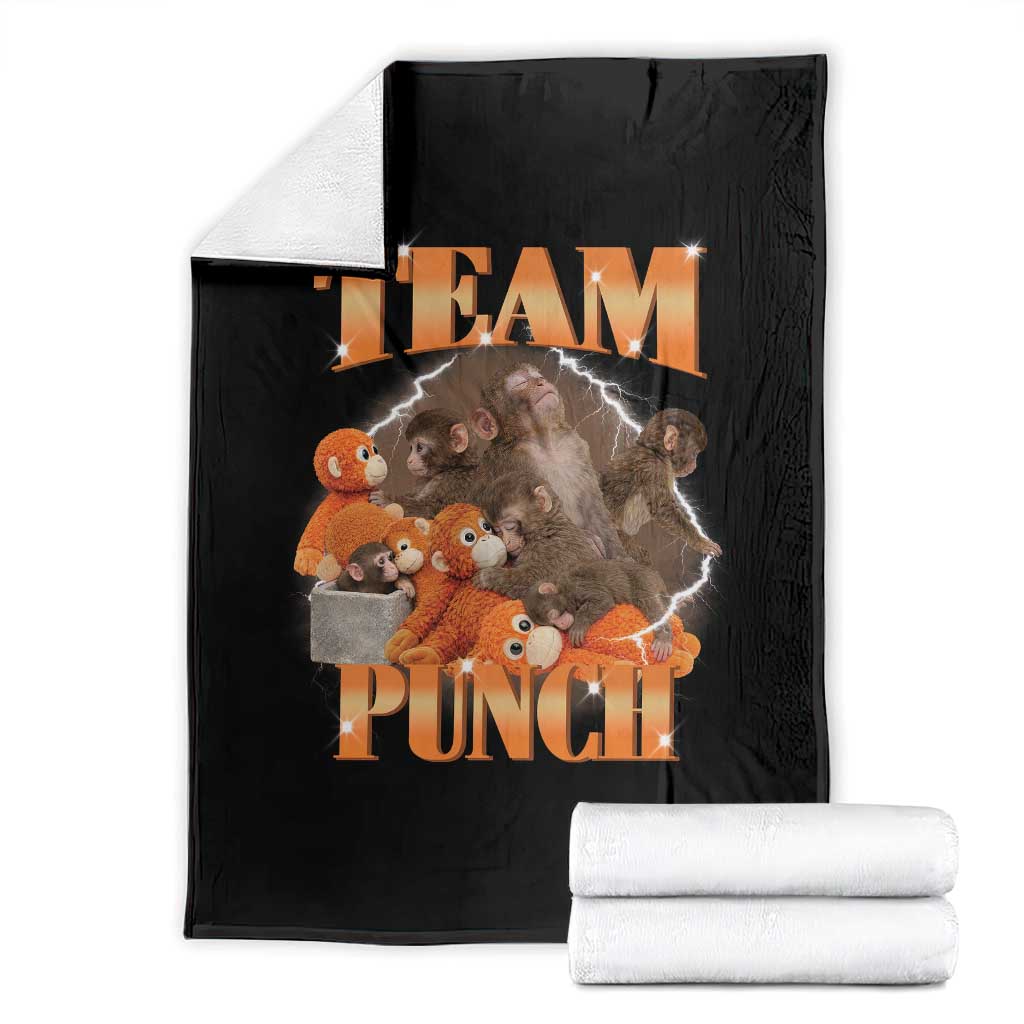 Viral Punch Monkey Throw Blanket Cute Baby Monkey With Plush Toy Meme