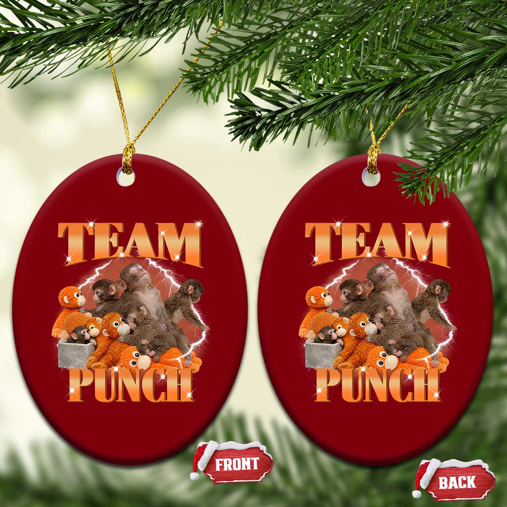 Viral Punch Monkey Ceramic Ornament Cute Baby Monkey With Plush Toy Meme