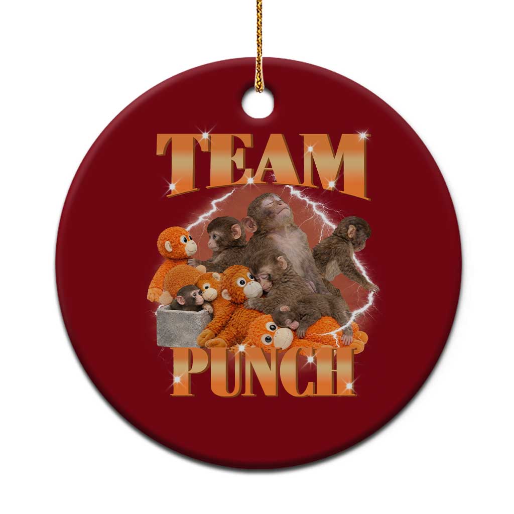 Viral Punch Monkey Ceramic Ornament Cute Baby Monkey With Plush Toy Meme