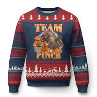 Viral Punch Monkey Ugly Christmas Sweater Cute Baby Monkey With Plush Toy Meme