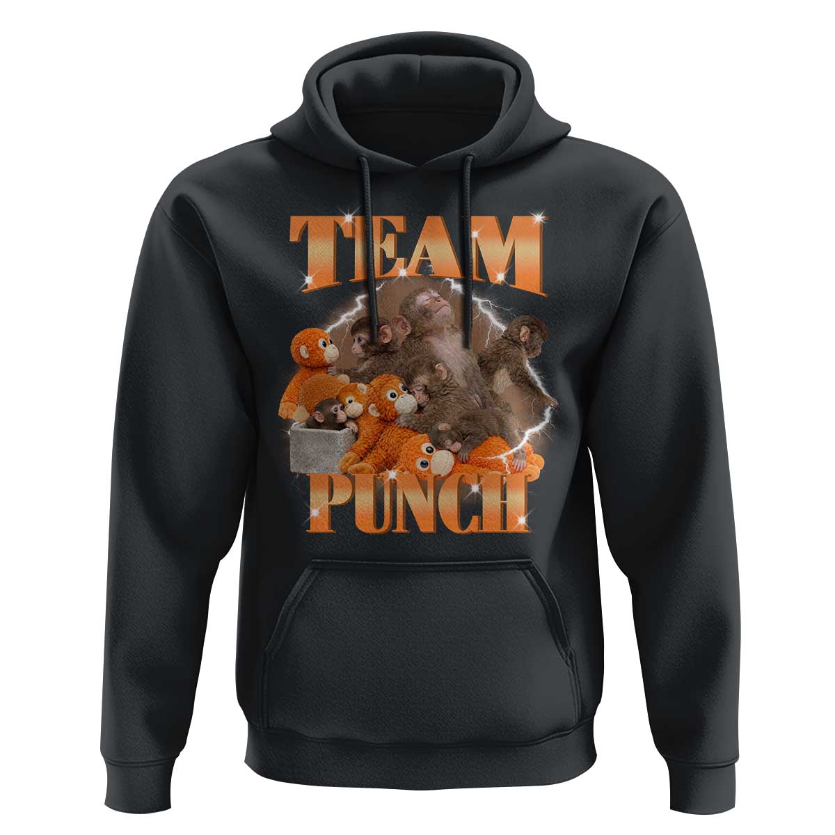 Viral Punch Monkey Hoodie Cute Baby Monkey With Plush Toy Meme