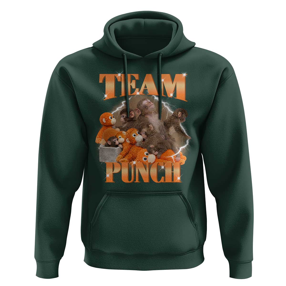 Viral Punch Monkey Hoodie Cute Baby Monkey With Plush Toy Meme