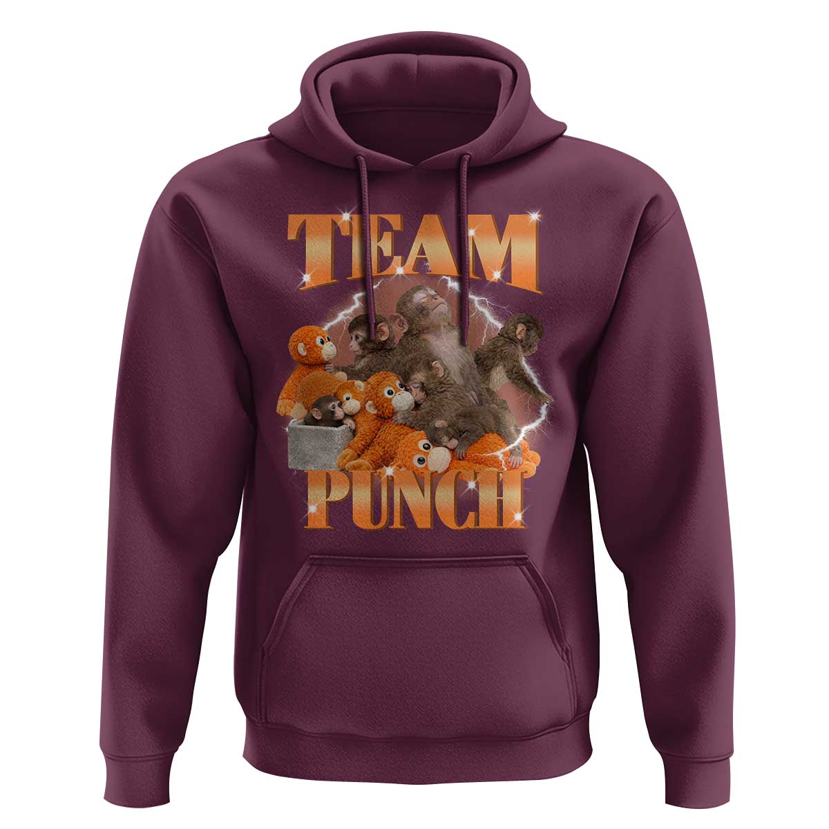 Viral Punch Monkey Hoodie Cute Baby Monkey With Plush Toy Meme