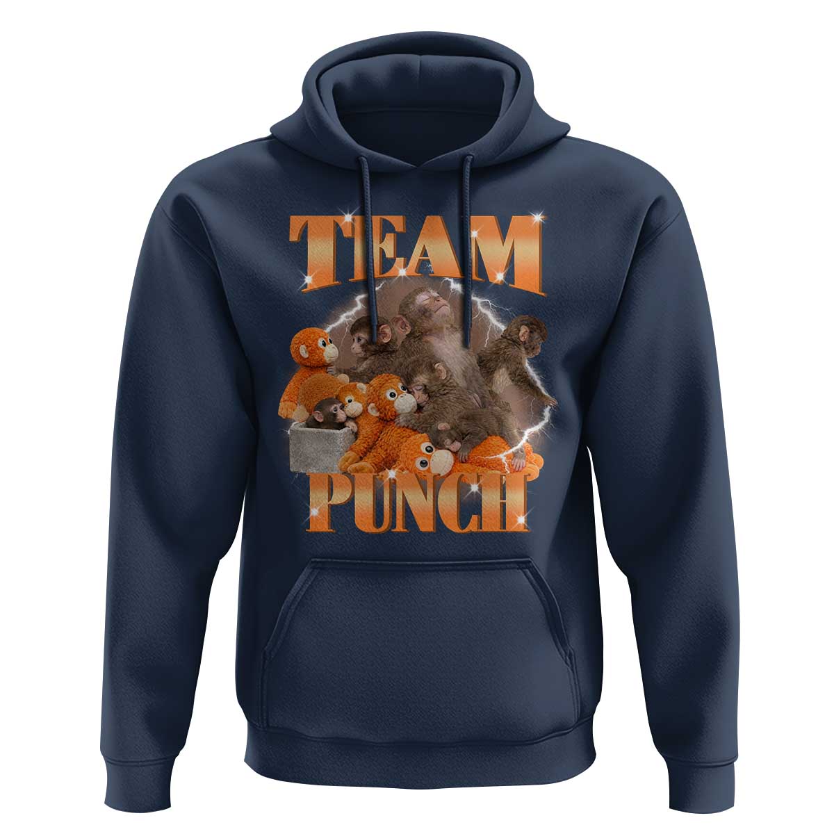 Viral Punch Monkey Hoodie Cute Baby Monkey With Plush Toy Meme