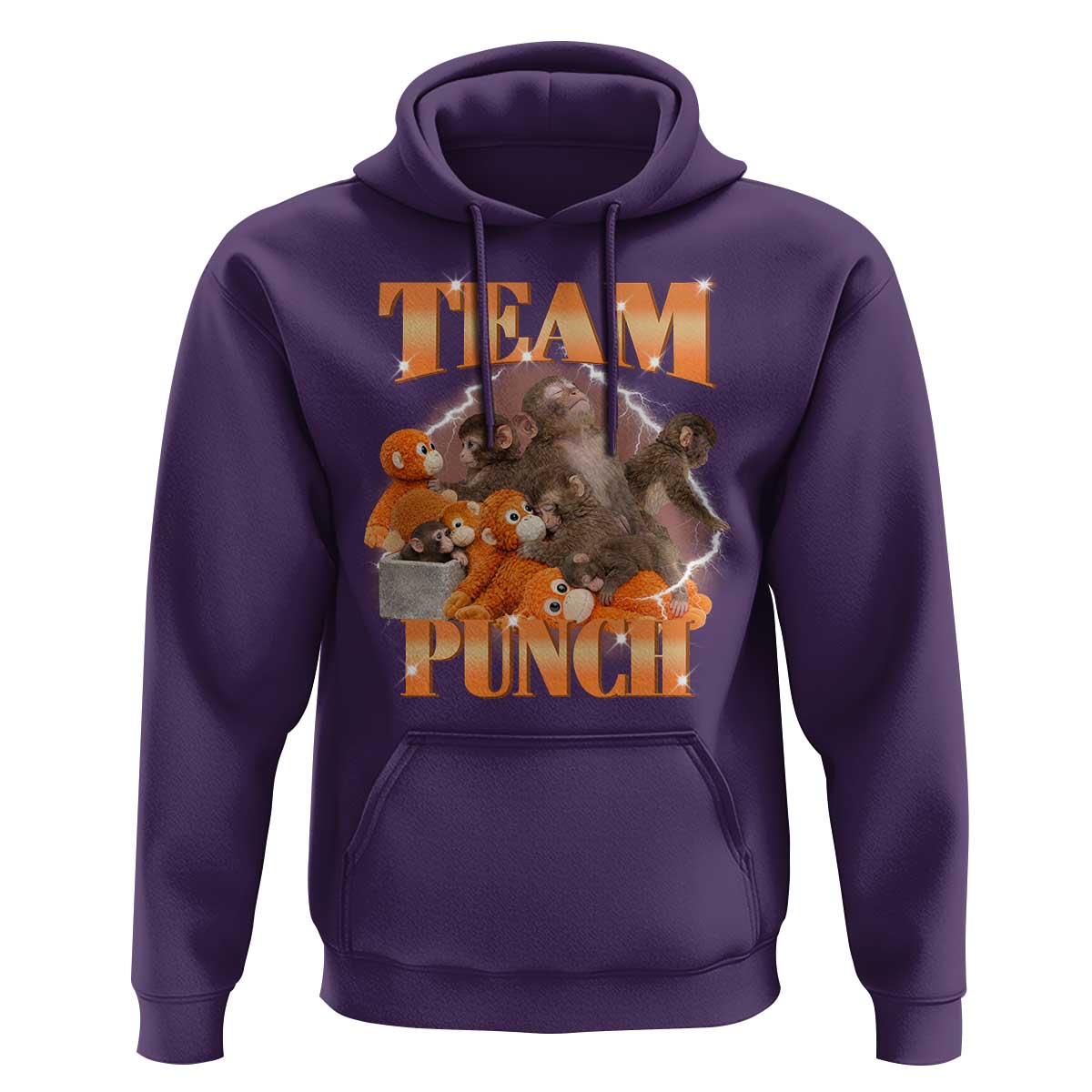 Viral Punch Monkey Hoodie Cute Baby Monkey With Plush Toy Meme