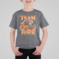 Viral Punch Monkey T Shirt For Kid Cute Baby Monkey With Plush Toy Meme