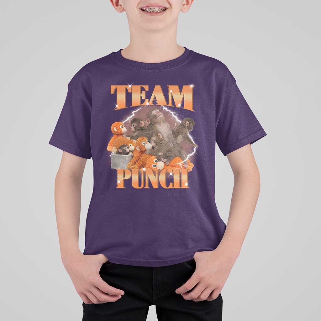 Viral Punch Monkey T Shirt For Kid Cute Baby Monkey With Plush Toy Meme