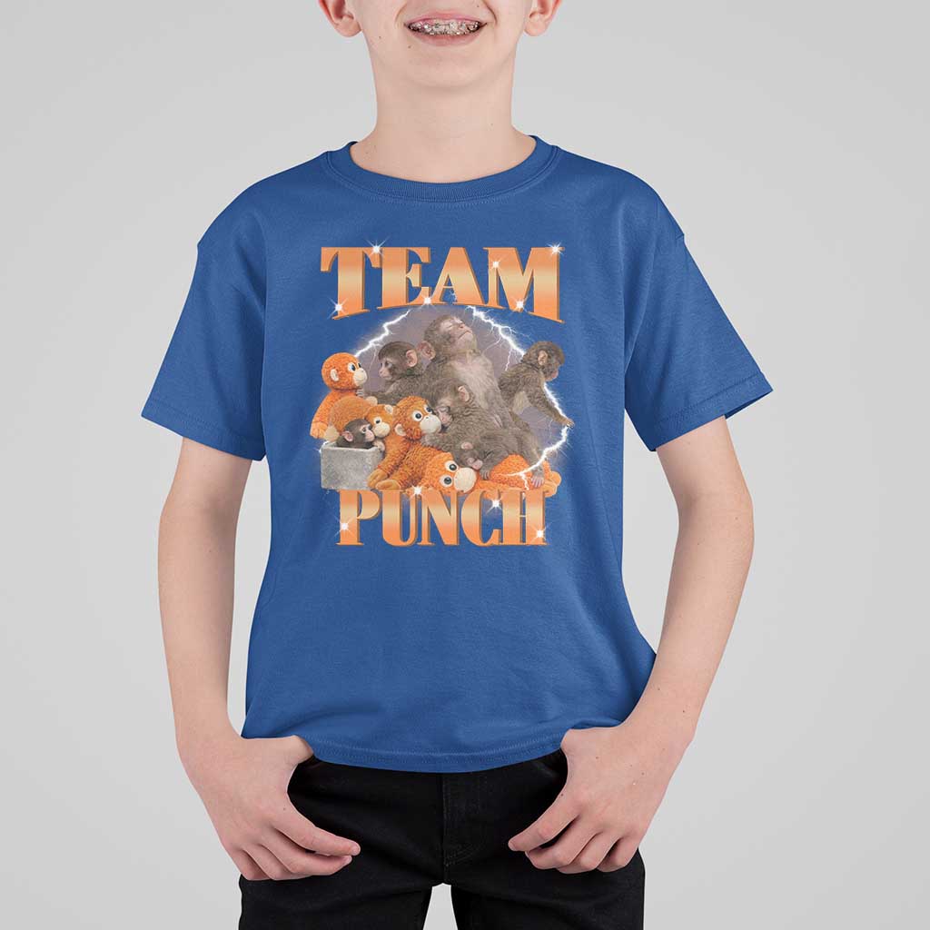 Viral Punch Monkey T Shirt For Kid Cute Baby Monkey With Plush Toy Meme