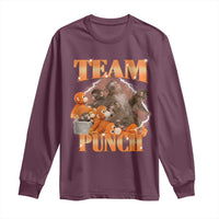 Viral Punch Monkey Long Sleeve Shirt Cute Baby Monkey With Plush Toy Meme
