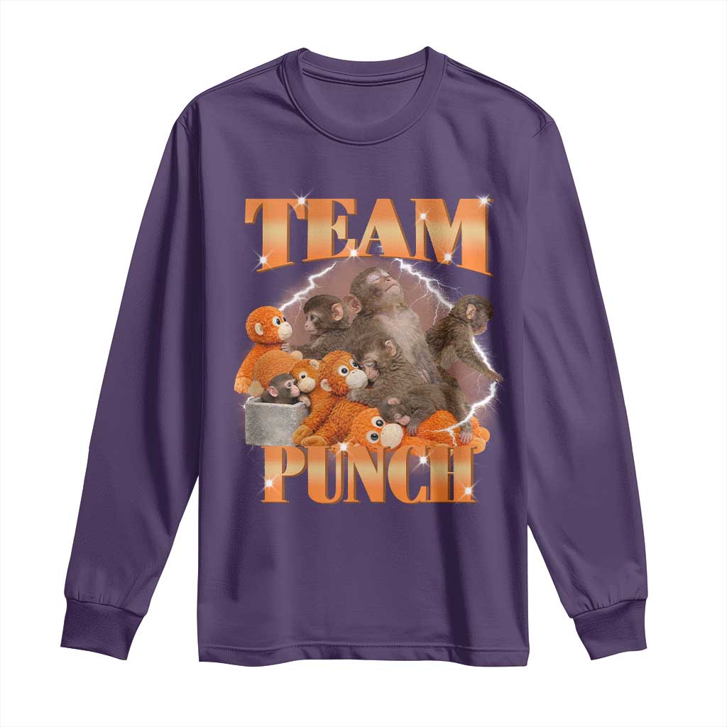 Viral Punch Monkey Long Sleeve Shirt Cute Baby Monkey With Plush Toy Meme