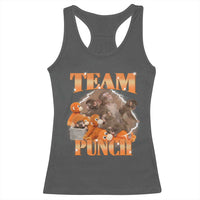 Viral Punch Monkey Racerback Tank Top Cute Baby Monkey With Plush Toy Meme