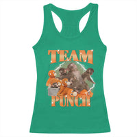 Viral Punch Monkey Racerback Tank Top Cute Baby Monkey With Plush Toy Meme