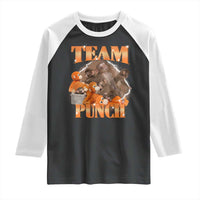 Viral Punch Monkey Raglan Shirt Cute Baby Monkey With Plush Toy Meme