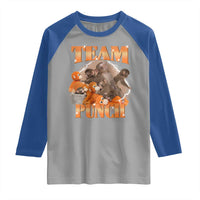 Viral Punch Monkey Raglan Shirt Cute Baby Monkey With Plush Toy Meme
