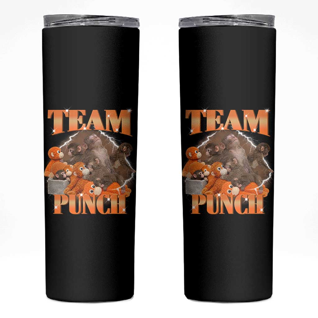 Viral Punch Monkey Skinny Tumbler Cute Baby Monkey With Plush Toy Meme