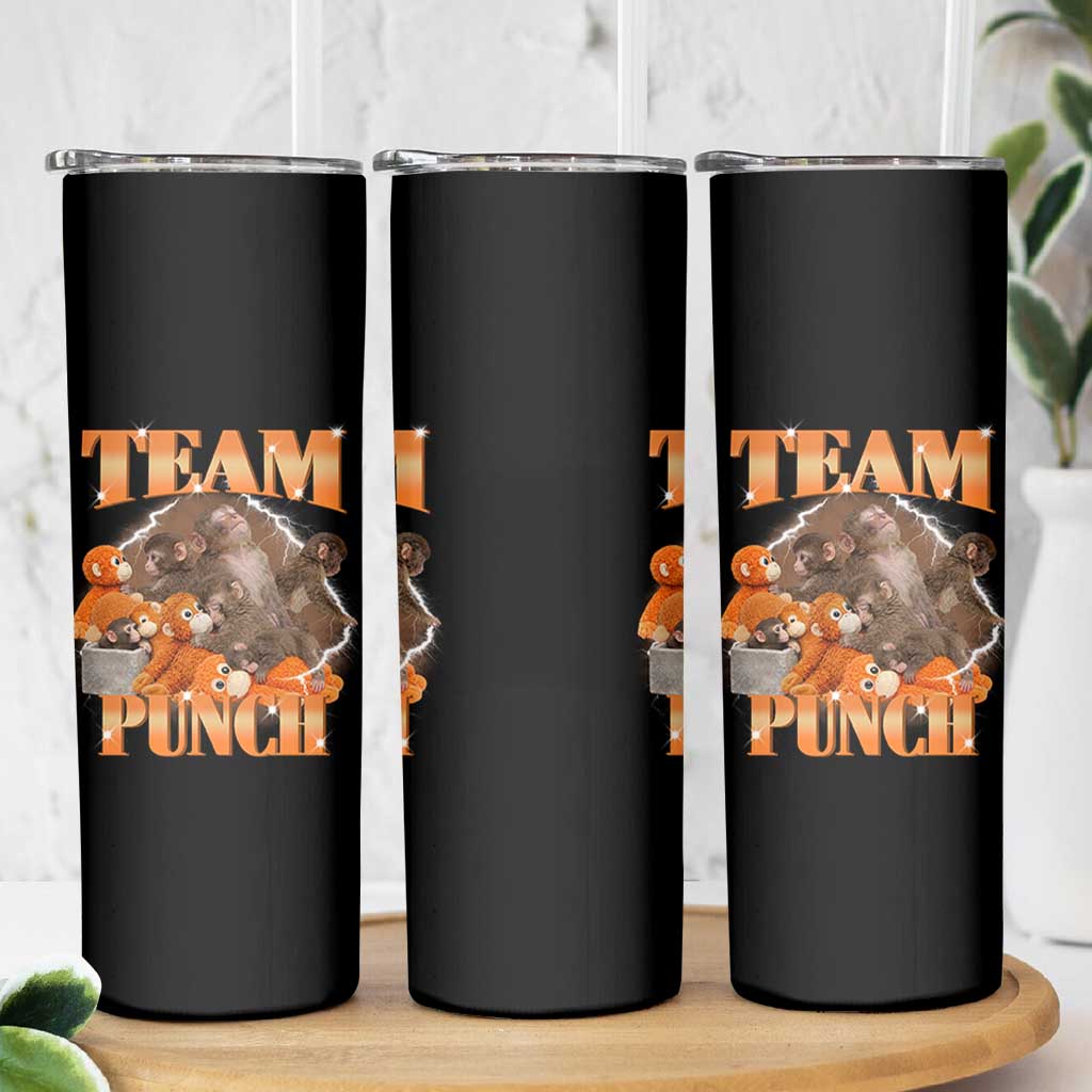 Viral Punch Monkey Skinny Tumbler Cute Baby Monkey With Plush Toy Meme