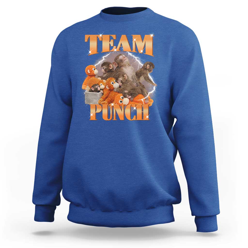 Viral Punch Monkey Sweatshirt Cute Baby Monkey With Plush Toy Meme