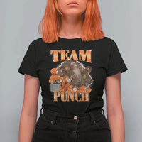Viral Punch Monkey T Shirt For Women Cute Baby Monkey With Plush Toy Meme