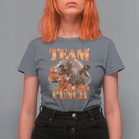Viral Punch Monkey T Shirt For Women Cute Baby Monkey With Plush Toy Meme