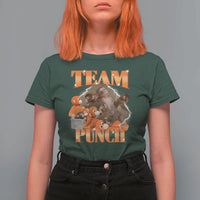 Viral Punch Monkey T Shirt For Women Cute Baby Monkey With Plush Toy Meme