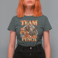 Viral Punch Monkey T Shirt For Women Cute Baby Monkey With Plush Toy Meme
