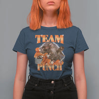 Viral Punch Monkey T Shirt For Women Cute Baby Monkey With Plush Toy Meme