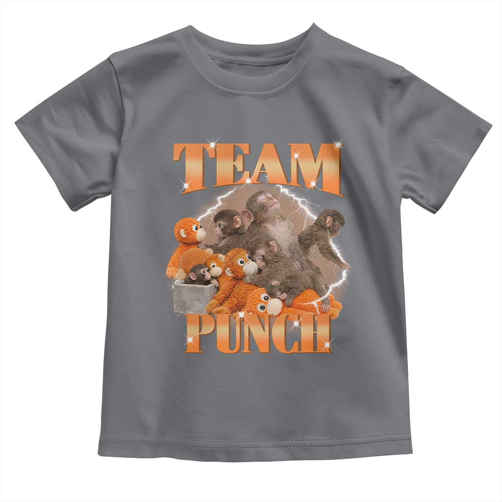 Viral Punch Monkey Toddler T Shirt Cute Baby Monkey With Plush Toy Meme