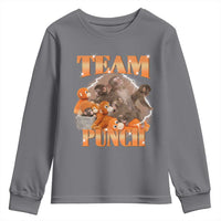 Viral Punch Monkey Youth Sweatshirt Cute Baby Monkey With Plush Toy Meme