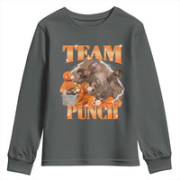 Viral Punch Monkey Youth Sweatshirt Cute Baby Monkey With Plush Toy Meme