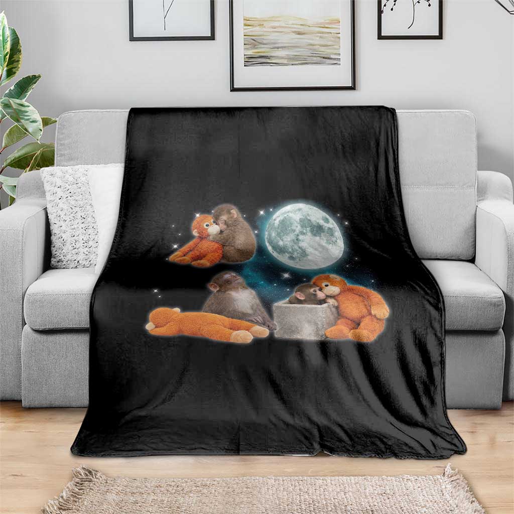 Baby Monkey Punch Throw Blanket Team Punch Monkey Viral Trend