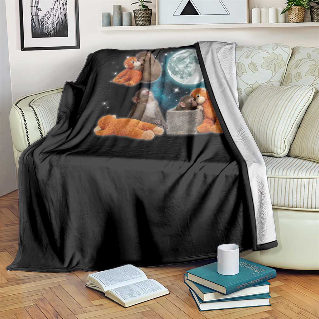 Baby Monkey Punch Throw Blanket Team Punch Monkey Viral Trend