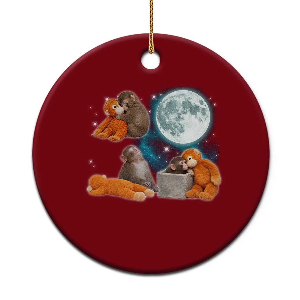 Baby Monkey Punch Ceramic Ornament Team Punch Monkey Viral Trend