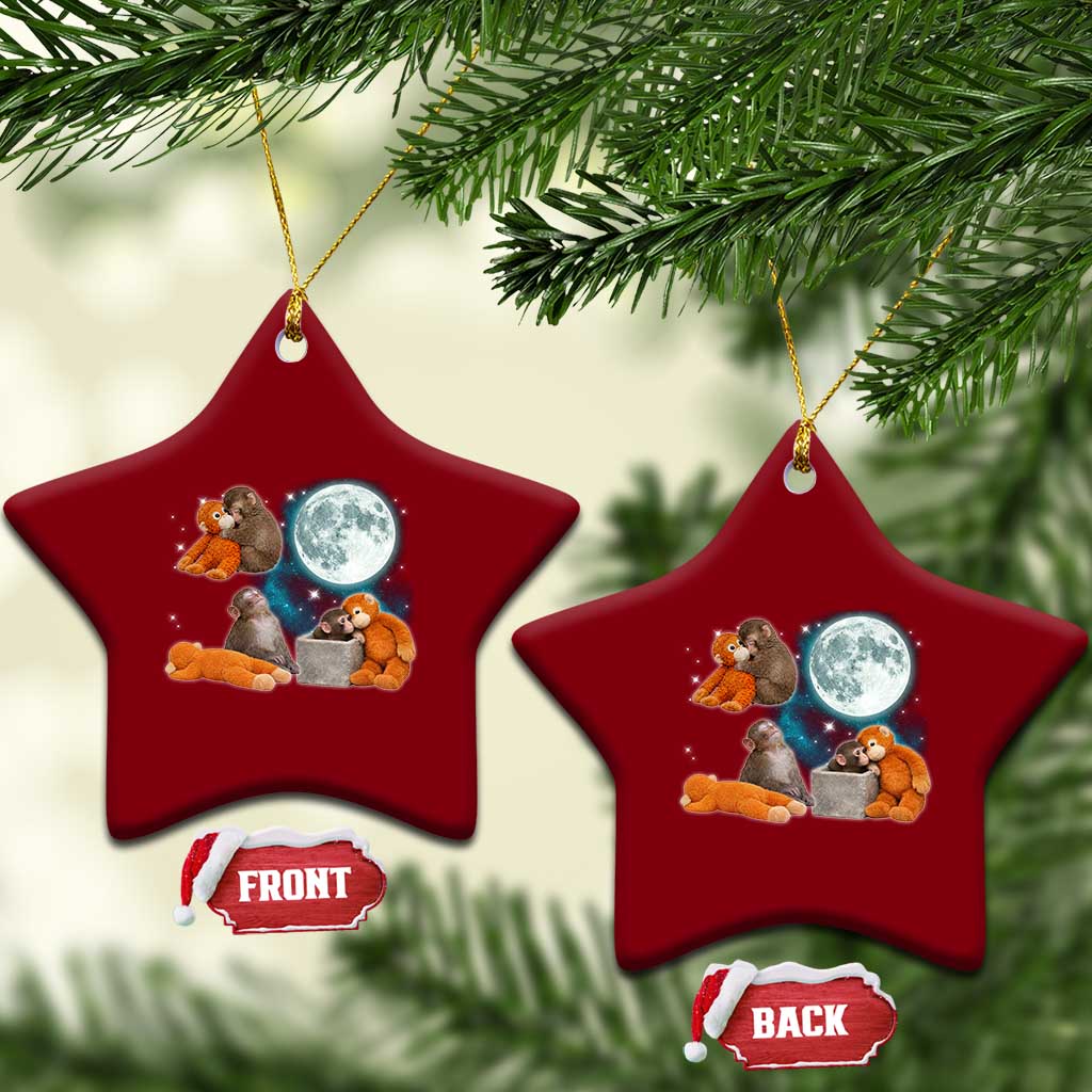 Baby Monkey Punch Ceramic Ornament Team Punch Monkey Viral Trend