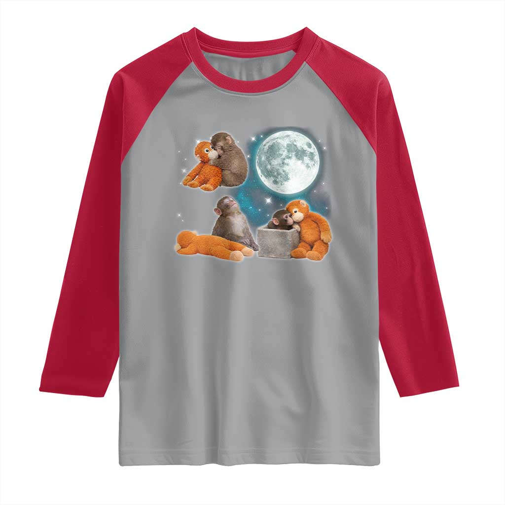 Baby Monkey Punch Raglan Shirt Team Punch Monkey Viral Trend