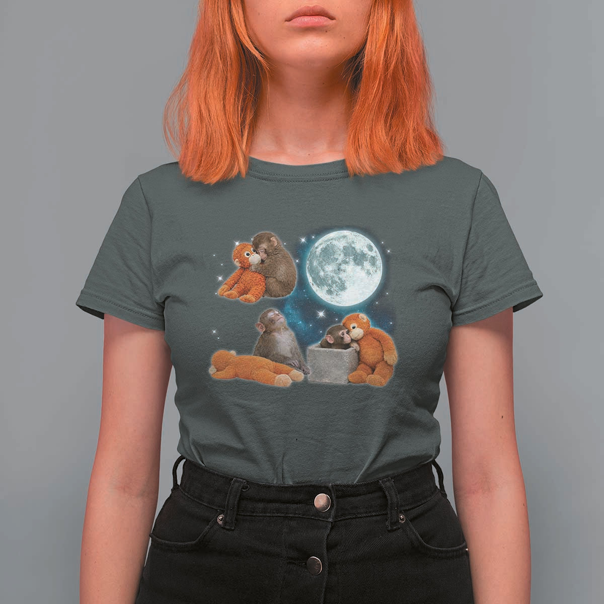 Baby Monkey Punch T Shirt For Women Team Punch Monkey Viral Trend