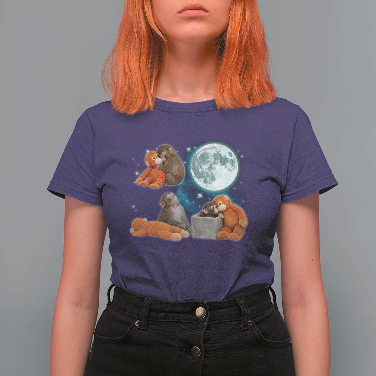 Baby Monkey Punch T Shirt For Women Team Punch Monkey Viral Trend
