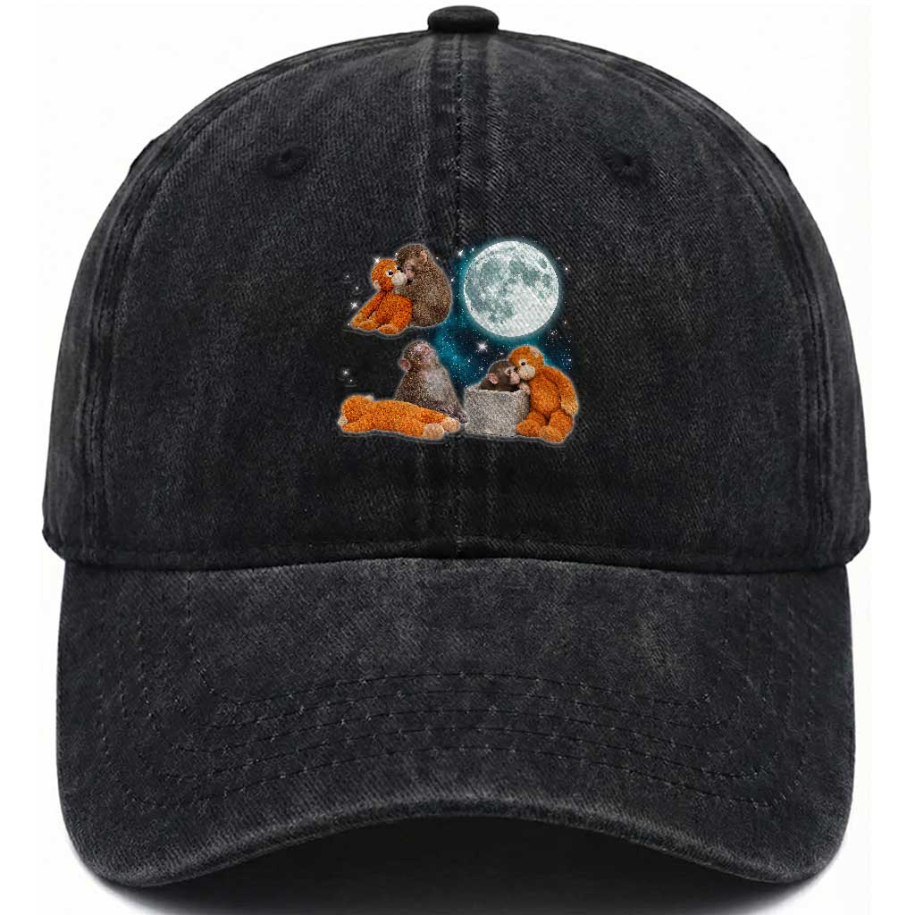 Baby Monkey Punch Washed Cotton Baseball Cap Team Punch Monkey Viral Trend
