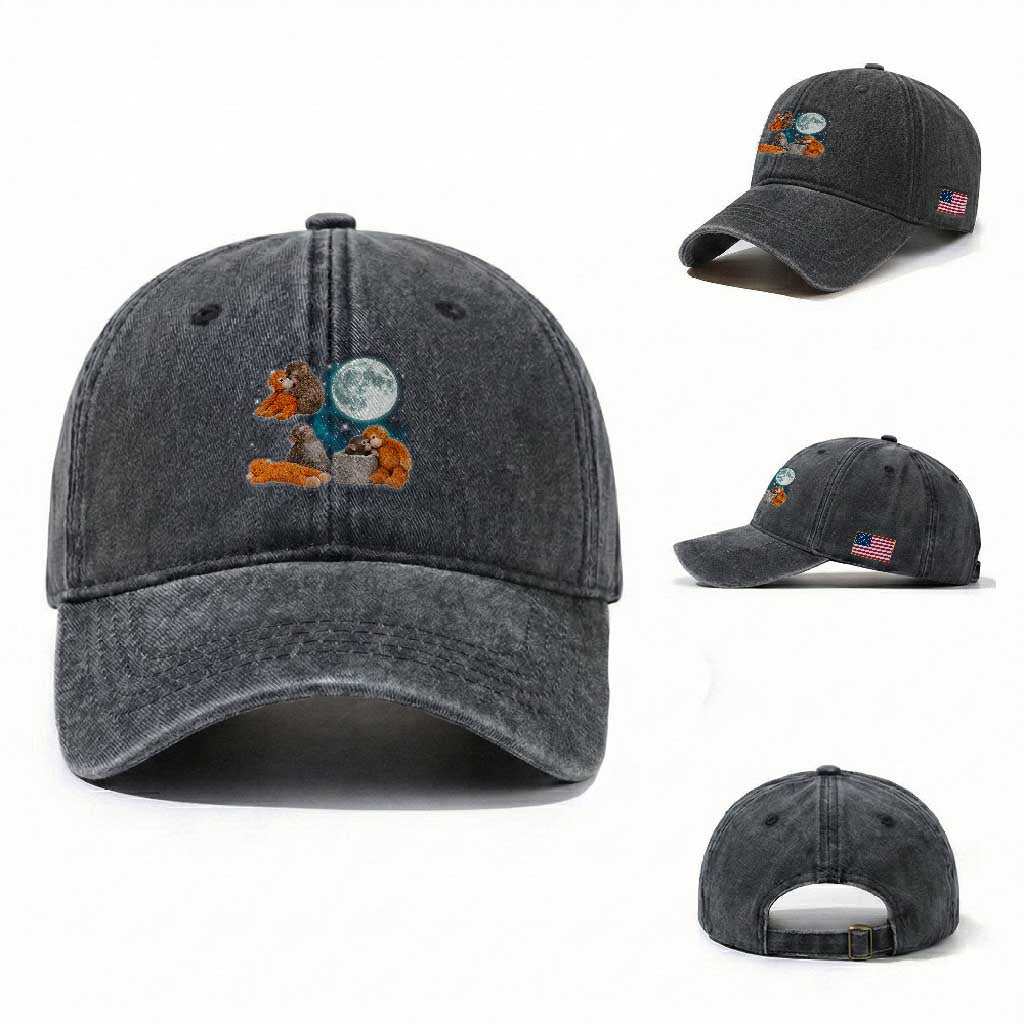 Baby Monkey Punch Washed Cotton Baseball Cap Team Punch Monkey Viral Trend